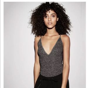 Express gold and black sparkle bodysuit